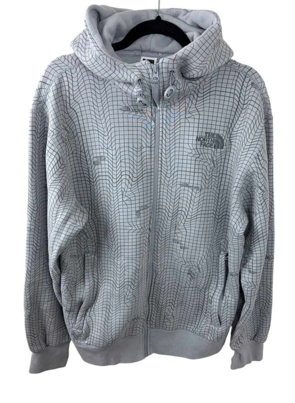 The North Face Mens San Francisco Coordinates AOP Gray Full Zip Hoodie Size L